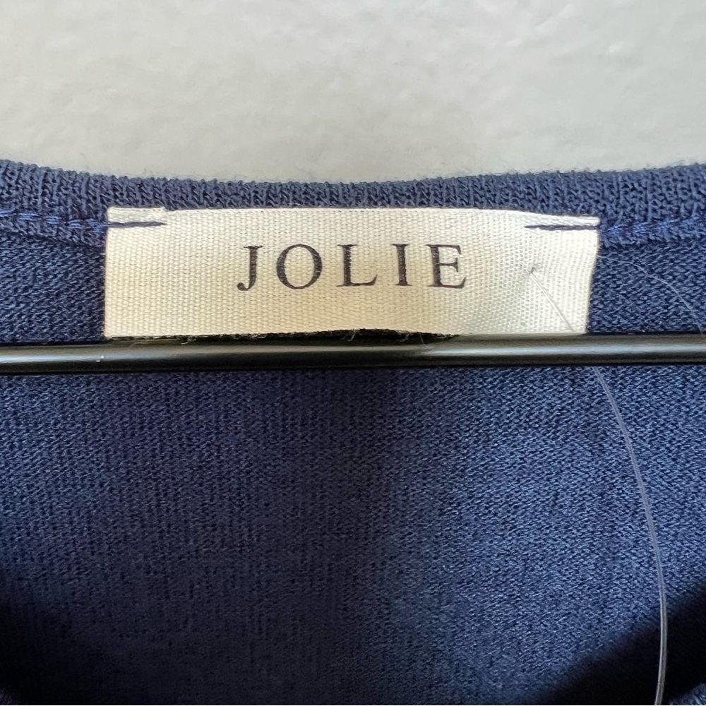 Jolie Nwt Women's Navy Tie-Front Top Size Medium Francesca’s Boutique Shirt — image 4 of 8